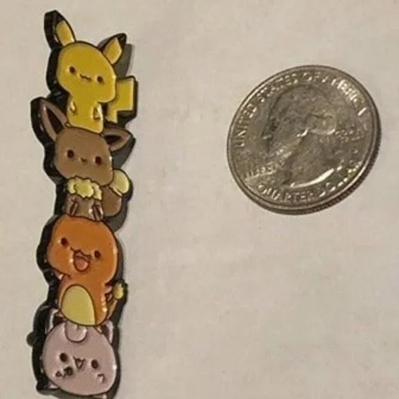 Melodic Stackers: Pokemon Jigglypuff, Charmander, Eevee, Pikachu Enamel Pin - Picture 4 of 5